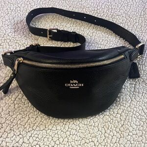 Coach Black Leather Waist Bag
